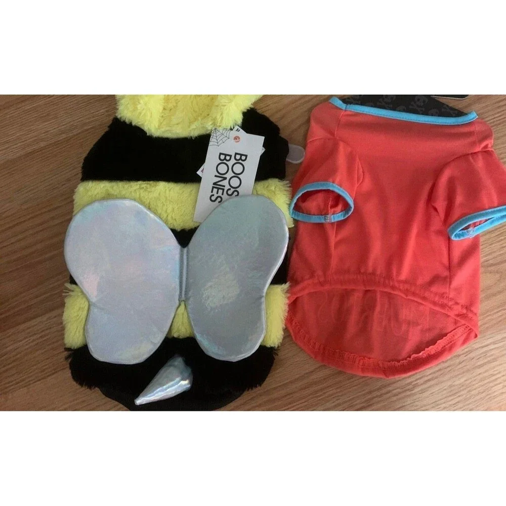 Lot x2 PET  Halloween Costume Bee Dia Muertos
